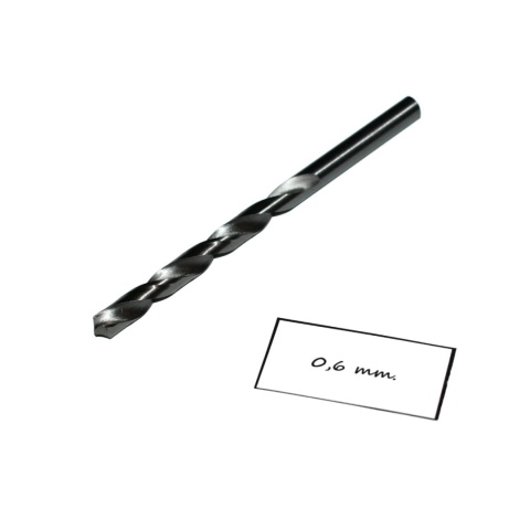 Wiertło spiralne precyzyjne 0,60 mm. DIN338. Mikrowiertło do metalu. HSS. Wiertło spiralne precyzyjne 0,60 mm. DIN338. Mikrowiertło do metalu. HSS.