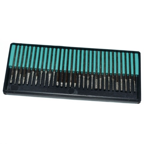 Frezy diamentowe do miniszlifierki 3 mm - zestaw 30 szt akcesoria