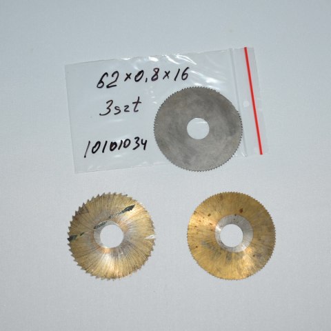 Frez tarczowy piłkowy 62x16x0,8 mm - 3 szt. HSS cięcie i frezowanie Frez tarczowy piłkowy 62x16x0,8 mm - 3 szt. HSS cięcie i frezowanie