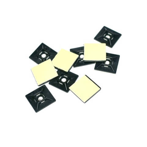Element mocujący samoprzylepny do opasek kablowych 19x19 mm. UV BLACK Element mocujący samoprzylepny do opasek kablowych 19x19 mm. UV BLACK