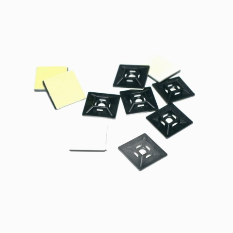 Element mocujący samoprzylepny do opasek kablowych 19x19 mm. UV BLACK Element mocujący samoprzylepny do opasek kablowych 19x19 mm. UV BLACK