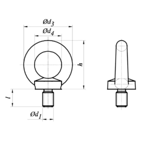 Śruba oczkowa z uchem M6. Stal nierdzewna kwasoodporna A4. DIN 580. Inox Śruba oczkowa z uchem M6. Stal nierdzewna kwasoodporna A4. DIN 580. Inox