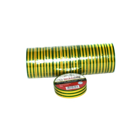 Taśma izolacyjna 19 mm * 0,13 mm * 20 m. Żólto-zielona.