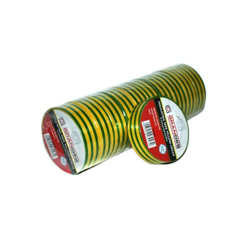 Taśma izolacyjna 19 mm * 0,13 mm * 20 m. Żólto-zielona.