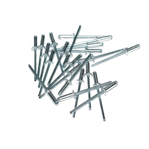 Nity zrywalne 3,2x10 Al/St z łbem płaskim. 50 szt. Zakres zacisku: 5-7 mm. Nity zrywalne 3,2x10 Al/St z łbem płaskim. 50 szt. Zakres zacisku: 5-7 mm.