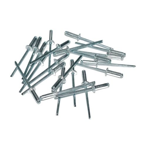 Nity zrywalne 3,2x6 Al/St z łbem płaskim. 50 szt. Zakres zacisku: 1-3,5 mm. Nity zrywalne 3,2x6 Al/St z łbem płaskim. 50 szt. Zakres zacisku: 1-3,5 mm.
