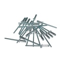 Nity zrywalne 3x8 Al/St z łbem płaskim. 50 szt. Zakres zacisku: 3,5-5 mm.