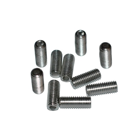 Wkręt dociskowy M8x25 z końcem płaskim A2 robaczek śruba dociskowa 10 szt.