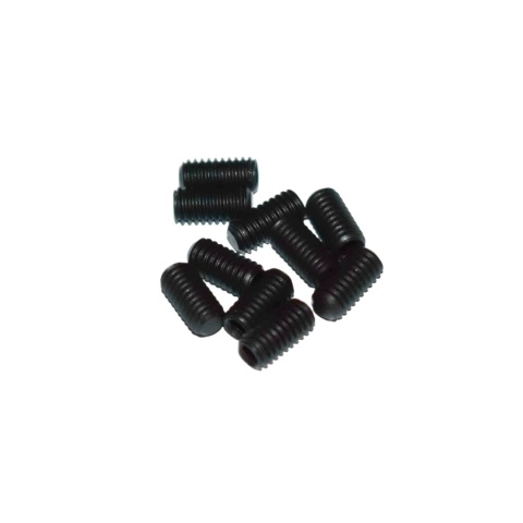 Wkręt dociskowy M4x8 czarny (OX) z końcem płaskim - 10 szt Śruba dociskowa