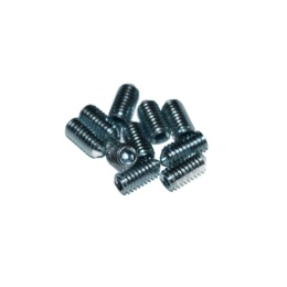 Wkręt dociskowy M4x8 z końcem stożek ocynk biały 10 szt. Śruba dociskowa.