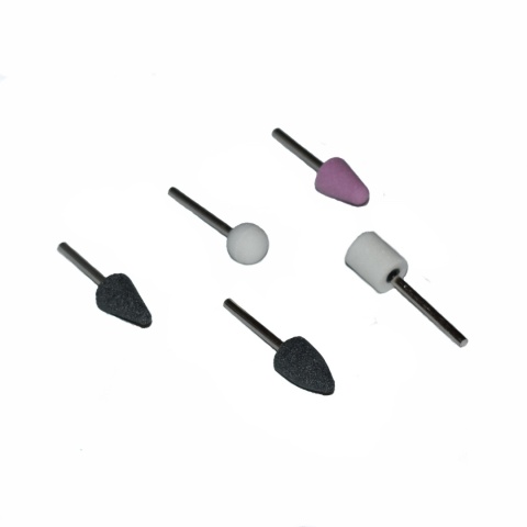 Zestaw ściernic 5 szt - kamienie szlifierskie trzpień 3 mm do wiertarki