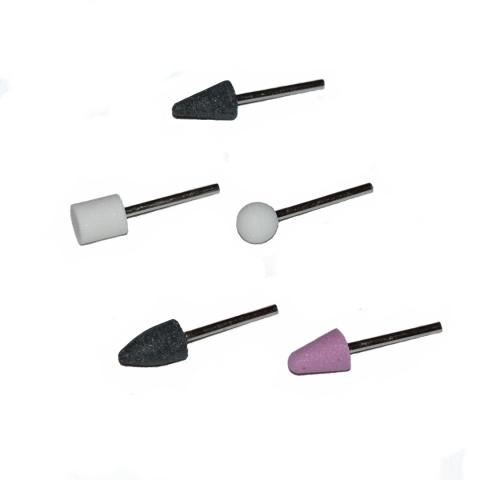 Zestaw ściernic 5 szt - kamienie szlifierskie trzpień 3 mm do wiertarki